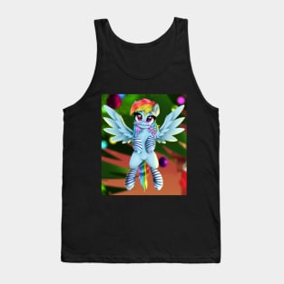 Tiny Rainbow Dash at Christmas Tank Top